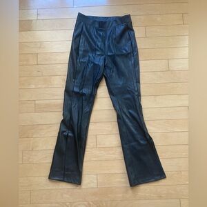 Black Pleather Flare Pants Size L